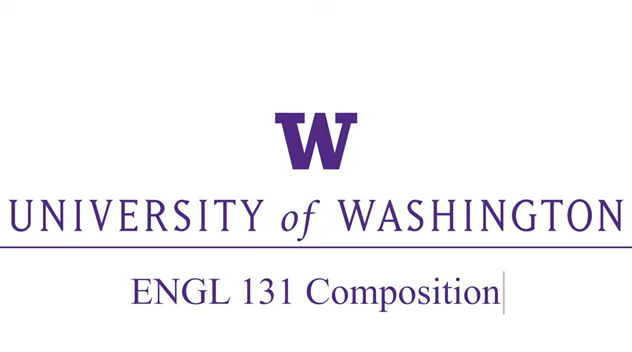 Title Card for video reading: University of Washington - ENGL 131 Composition