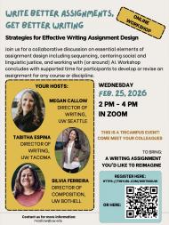 Screenshot of event flyer with event info and headshots of facilitators