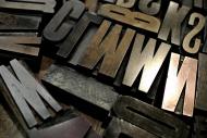 Letters for printing press