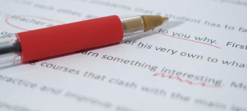 Document with editing marks